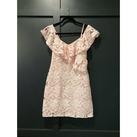 Club Monaco NAWALE DRESS ROBE PINK MIX/ROSE floral tier lace Mini dress nwt 4 - Picture 2 of 15